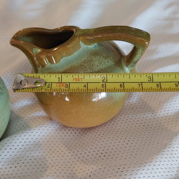 Vintage Frankoma Creamer Mini Pitcher & Open Sugar Bowl; Prarie  (553 & 504) - Picture 3 of 8